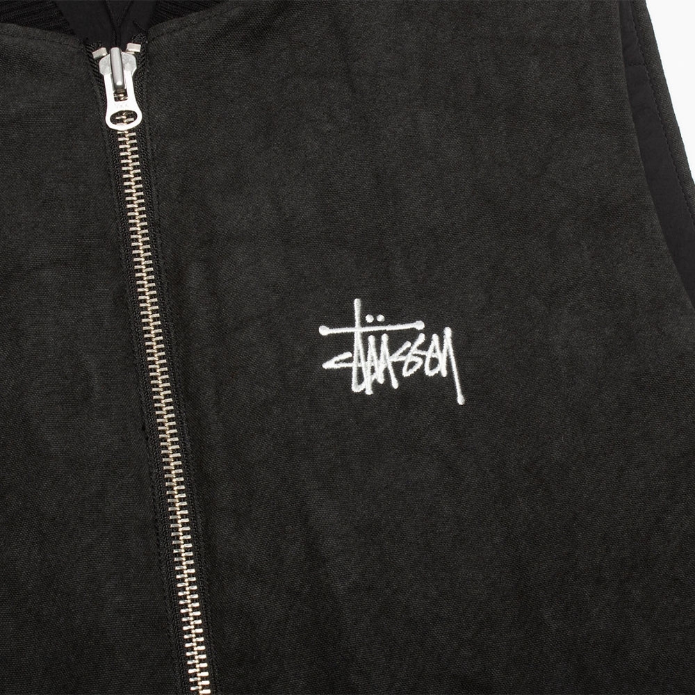 Colete Stüssy Washed Canvas Preto