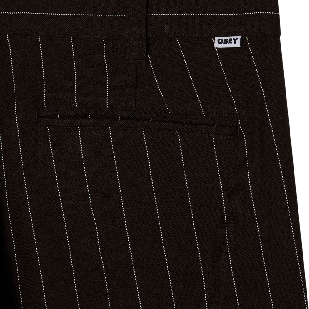 Calça Obey Stripe Pleated Marrom