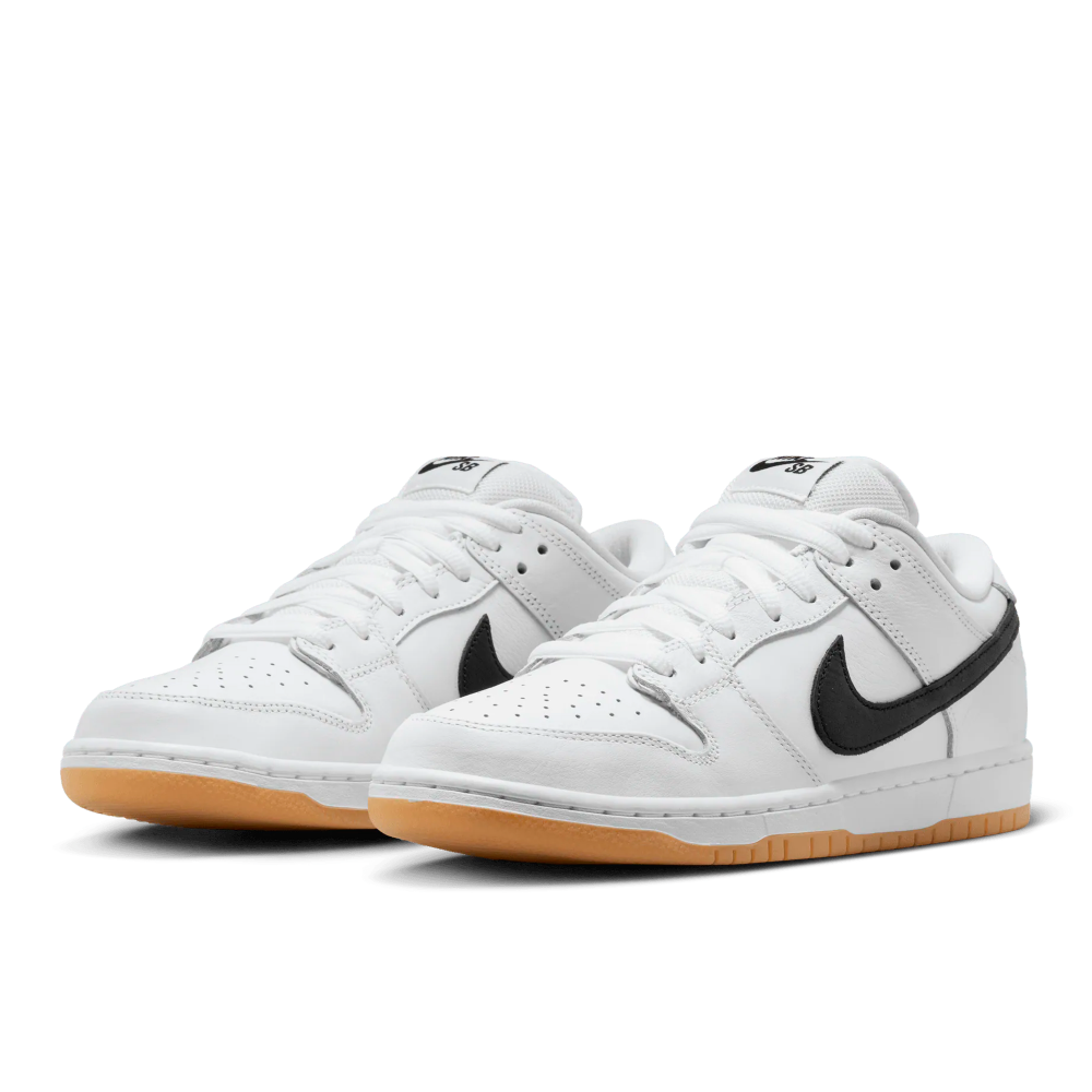 靴 Nike SB Dunk Low Pro White Black-Gum Tênis Nike Sb Dunk Low Pro 