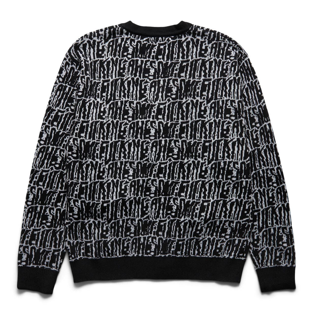 Cardigan F.awesome Stretched Stamp Preto/branco