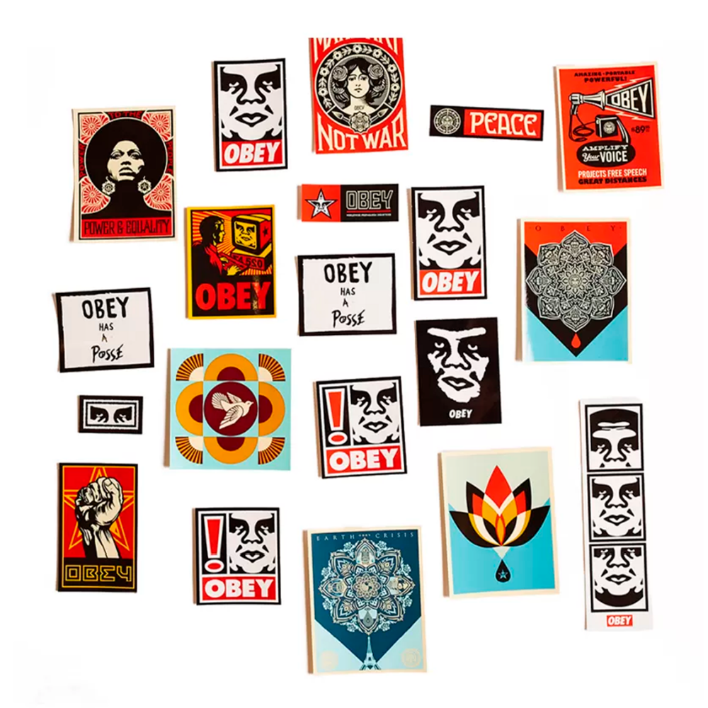 OBEY X HUF OBEY-HUF HAS A POSSE Skateboard Sticker 3