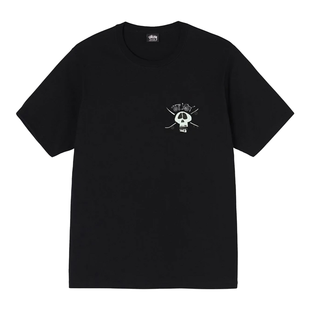 トップス 90's STUSSYHOODED SWEAT SHIRT SURF SKULL Camiseta Stussy Surf Skate Skull Preto