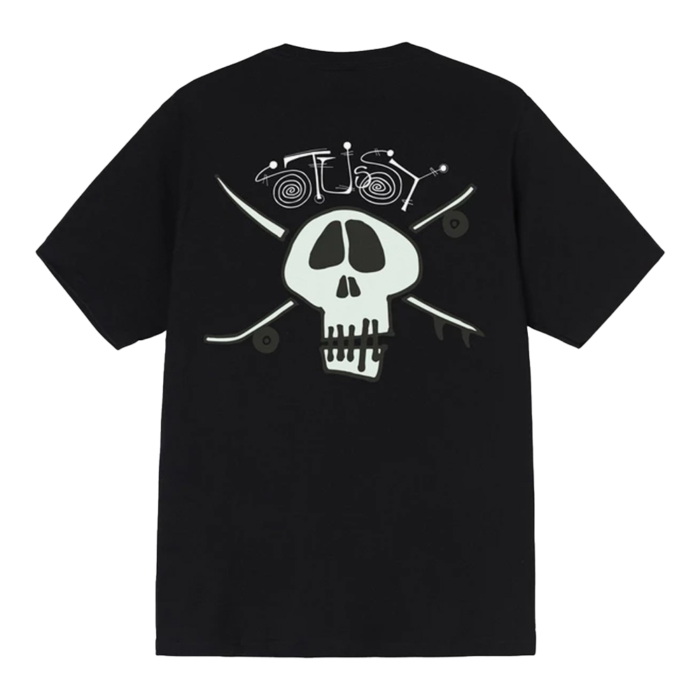 Camiseta Stussy Surf Skate Skull Preto